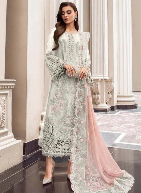 Off white pakistani party dresses clearance